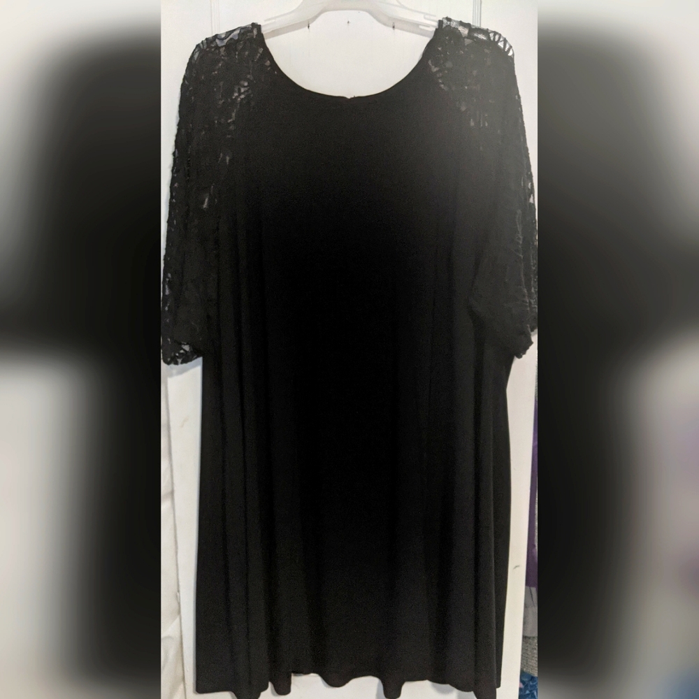 Julian Taylor Women's Plus Size 24W Black Flowy Lace Dress - Picture 1 of 6